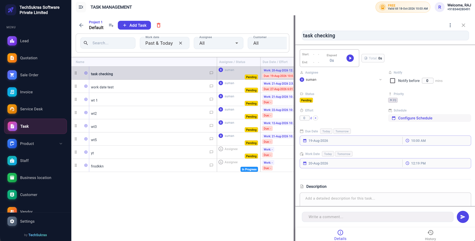 100 CR Task Management